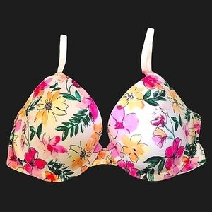 NEW Victoria's Secret PINK Wear Everywhere Push-Up Bra Floral 32C